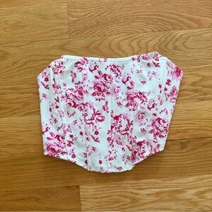 Pink and white floral top